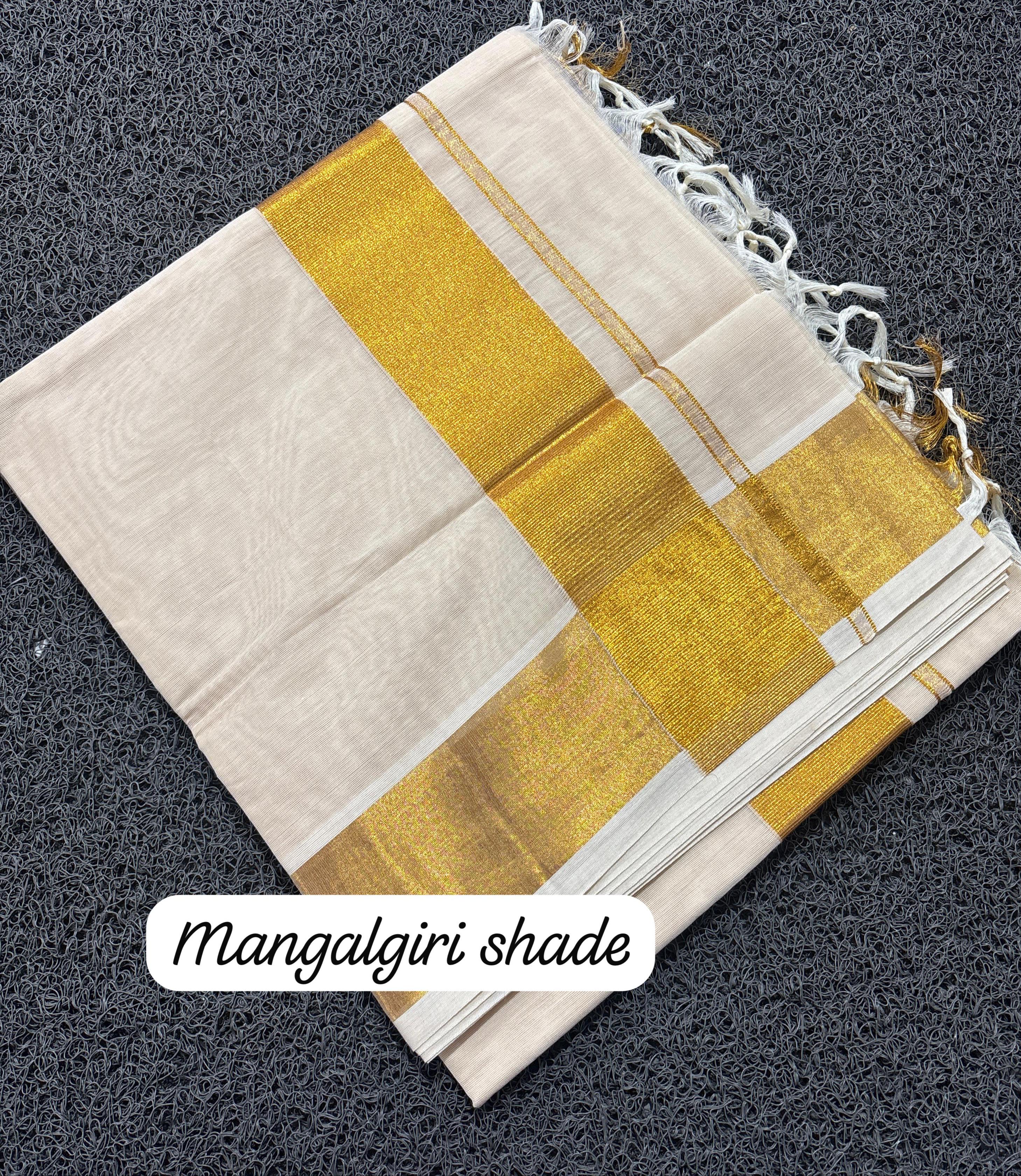 Womens Mangalagiri Shade Pure Cotton Saree