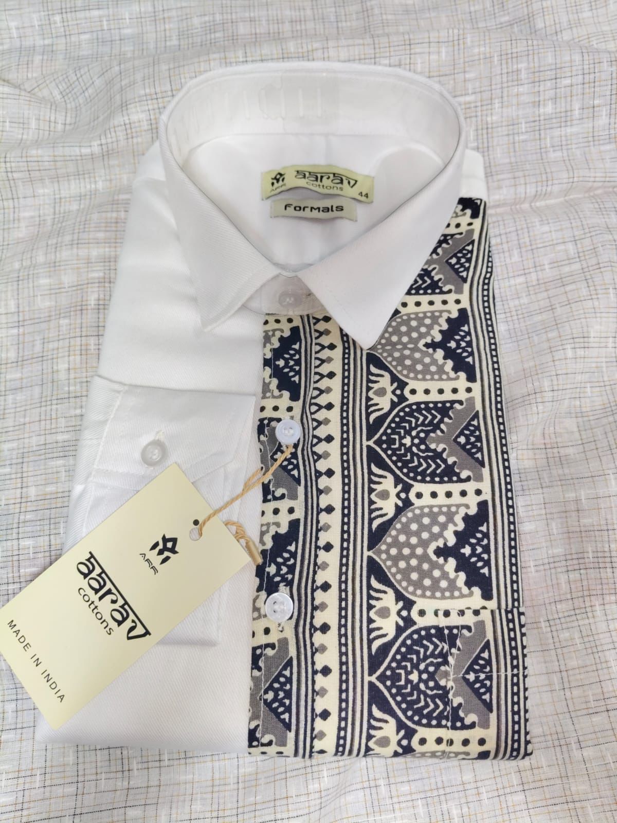Mens Pure Cotton Side Printed Shirt