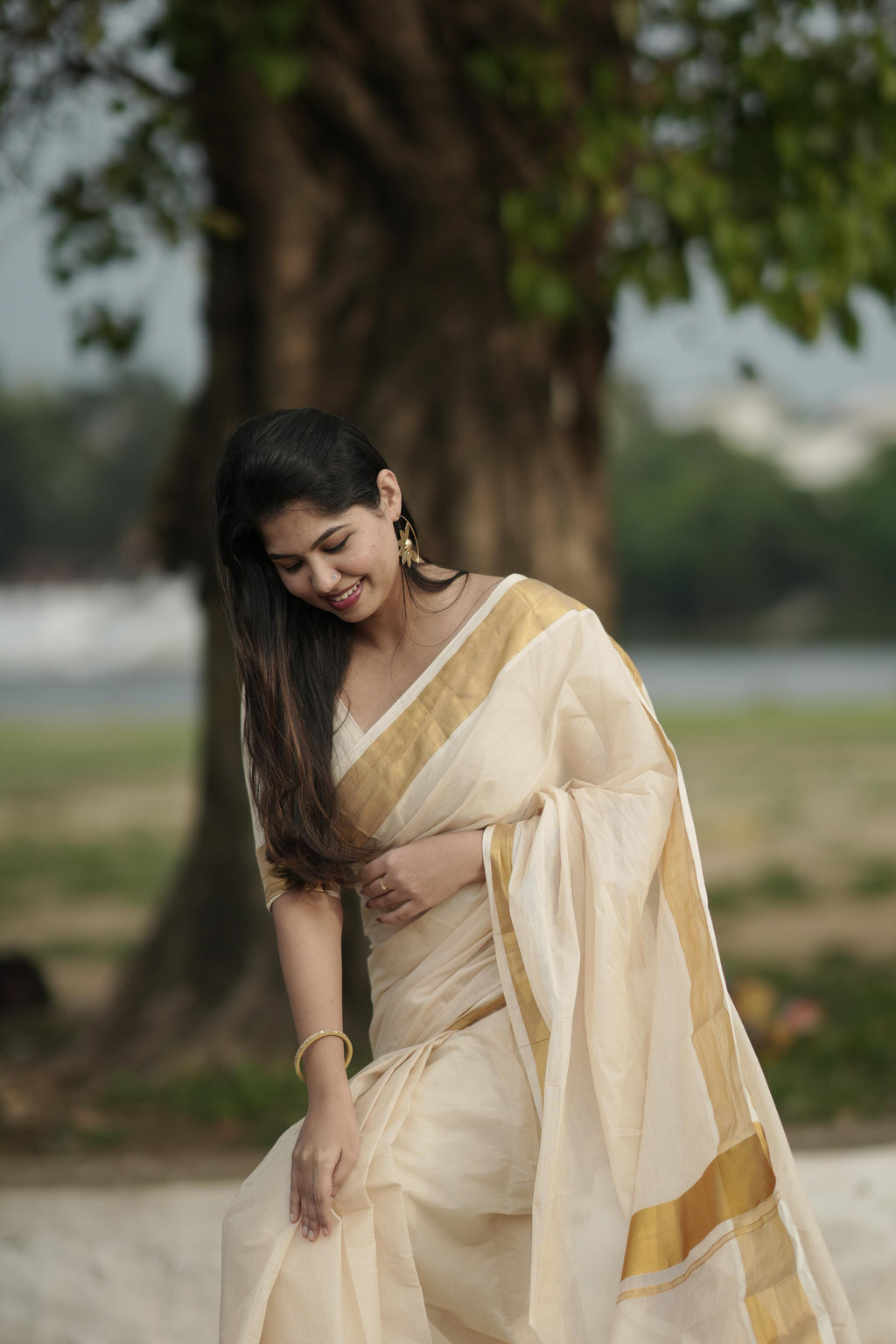 Womens Mangalagiri Shade Pure Cotton Saree