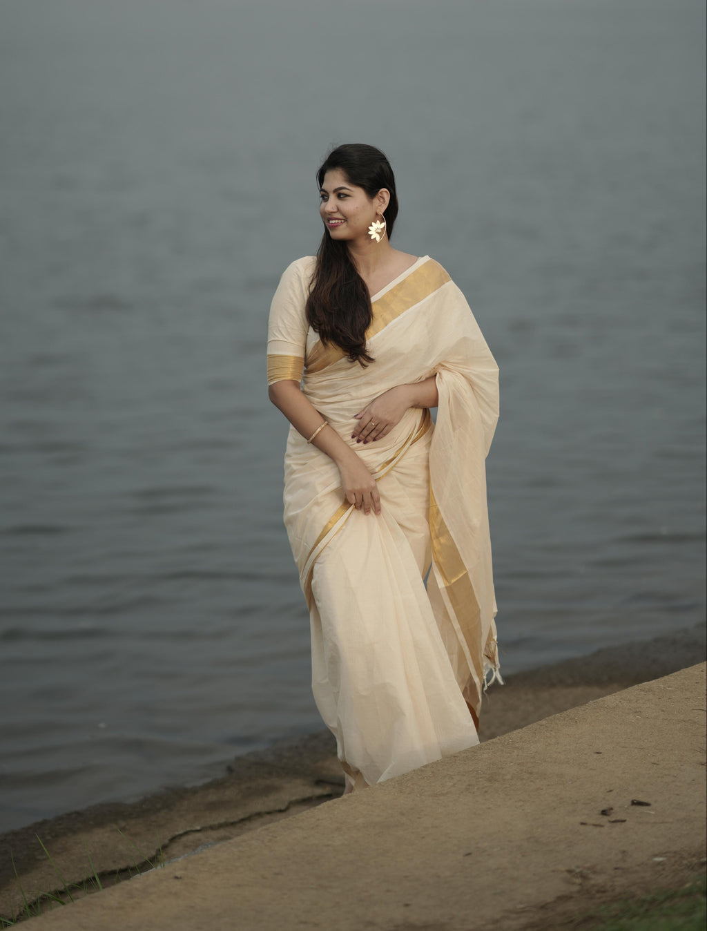 Womens Mangalagiri Shade Pure Cotton Saree