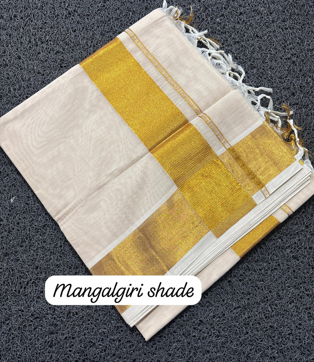 Womens Mangalagiri Shade Pure Cotton Saree