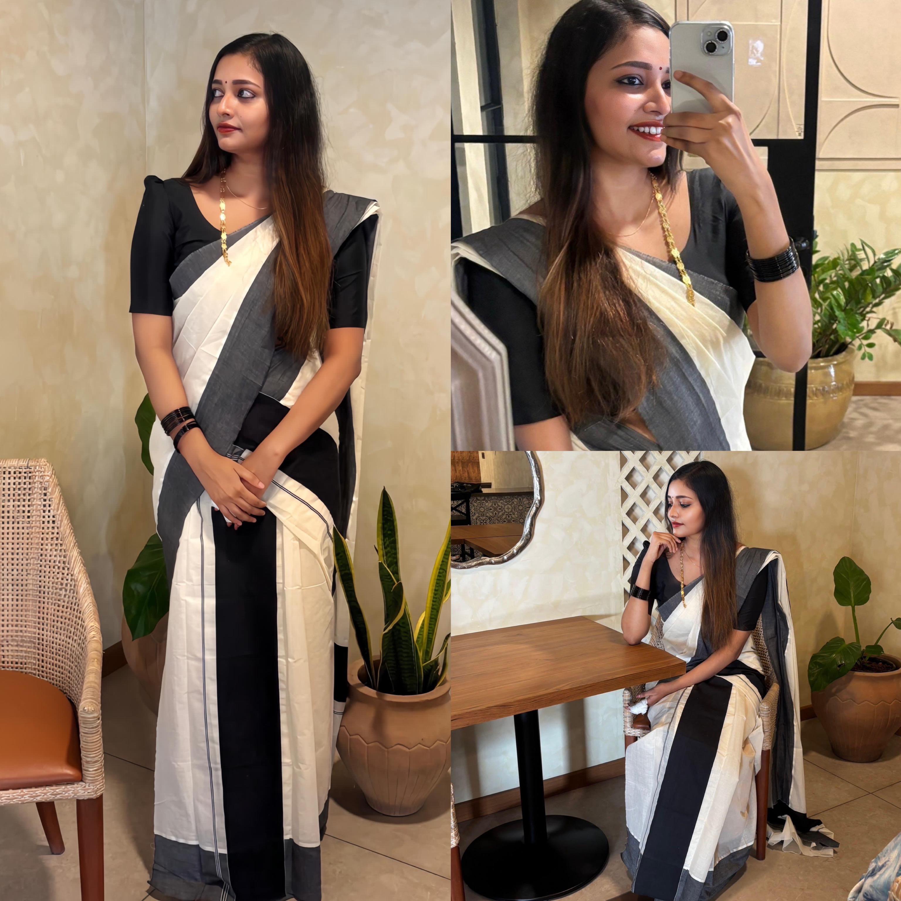 Womens Black Kara Set Mundu