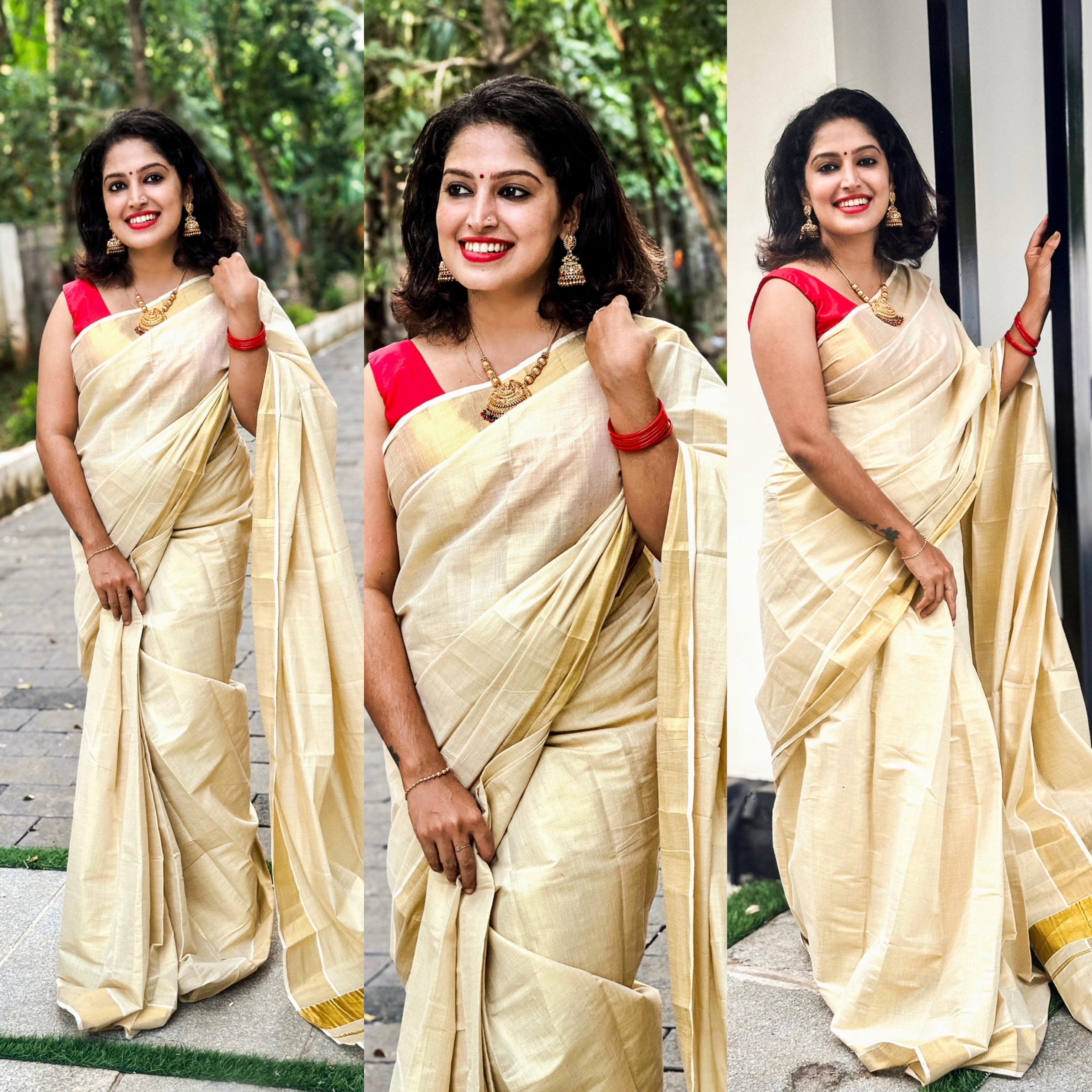 Womens Golden Tissue Ready To Wear Saree